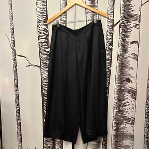 Rag & Bone Black cropped wide leg trouser pants 6